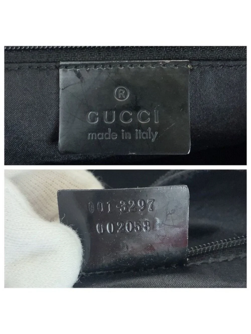 Gucci Hobo Black Silver Canvas Enamel 001 Shoulder Bag - Picture 4 of 9
